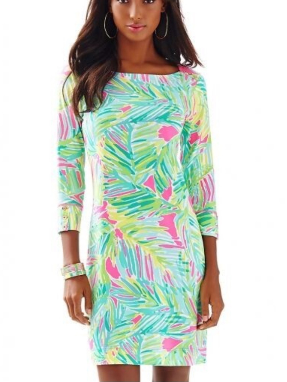 Lilly Pulitzer Sophie Tropical Storm Palm Fronds Leaf Print Dress Small